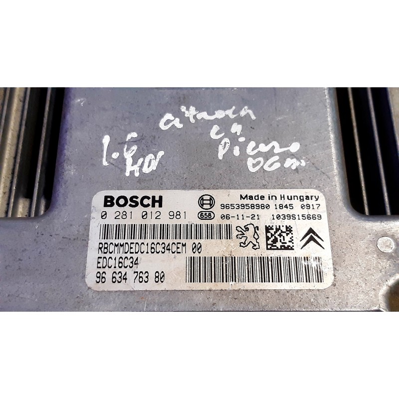 ПРОВЕРЕННЫЙ ЭБУ ДВИГАТЕЛЯ CITROËN 1.6 HDI 0281012981 / 9663476380
