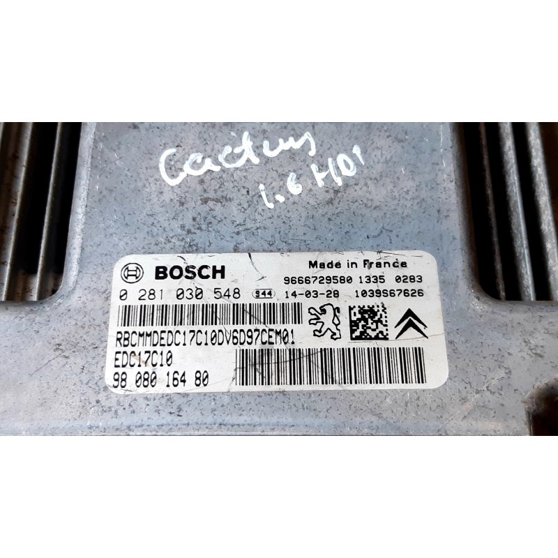 PĀRBAUDĪTS PEUGEOT ECU VADĪBAS BLOKS 9808016480 / 0281030548